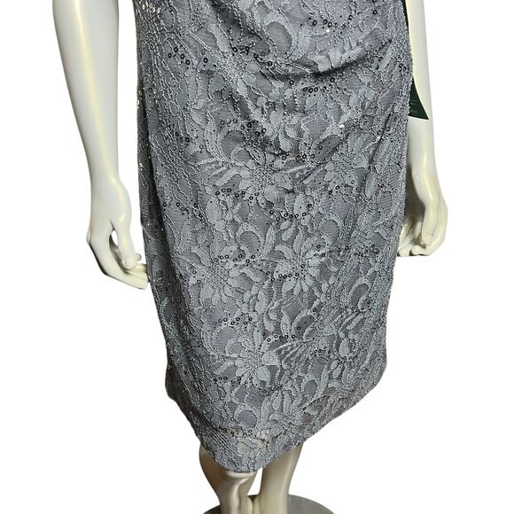 RN Studio Lace Sequin Dress, Size 8, Cowl Neck, Lace Overlay, New with Tags - Picture 12 of 12